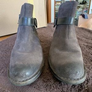 Bussola grey leather ankle boots, size 7